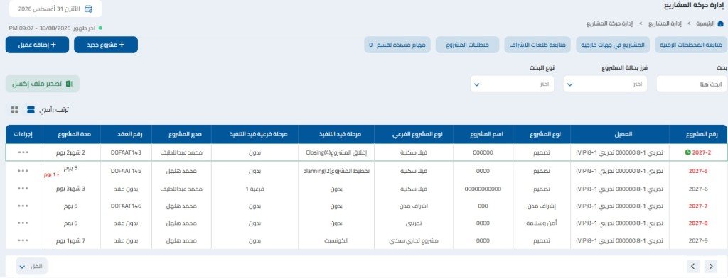 إدارة حركة المشاريع في تعمير